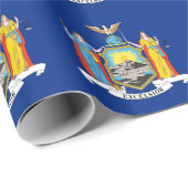 Cadeau Papier enveloppé avec Drapeau de New York (Coin rond)
