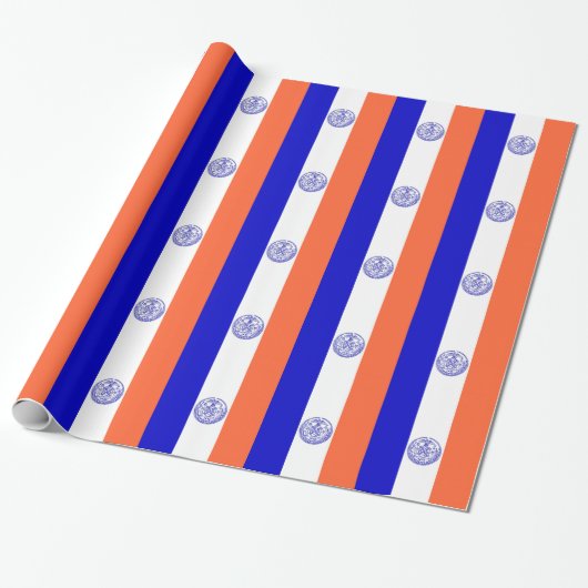 Cadeau Papier enveloppé avec Drapeau de New York (Déroulé)