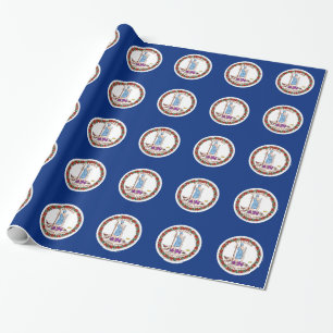 Cadeau Papier enveloppé avec Drapeau de Virginie