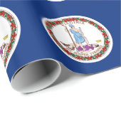 Cadeau Papier enveloppé avec Drapeau de Virginie (Coin rond)