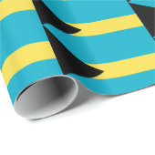 Cadeau Papier enveloppé avec Drapeau des Bahamas (Coin rond)