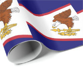 Cadeau Papier enveloppé avec Drapeau des Samoa américaine (Coin rond)