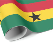 Cadeau Papier enveloppé avec Drapeau du Ghana (Coin rond)