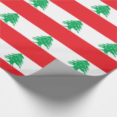 Cadeau Papier enveloppé avec Drapeau du Liban (Coin)