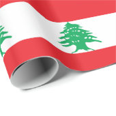 Cadeau Papier enveloppé avec Drapeau du Liban (Coin rond)