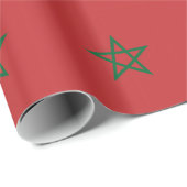 Cadeau Papier enveloppé avec Drapeau du Maroc (Coin rond)