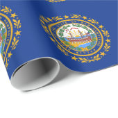 Cadeau Papier enveloppé avec drapeau du New Hampshire (Coin rond)