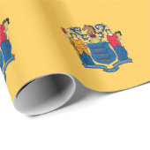 Cadeau Papier enveloppé avec Drapeau du New Jersey (Coin rond)