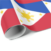 Cadeau Papier enveloppé avec le drapeau des Philippines (Coin rond)