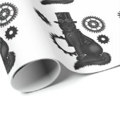 Cadeau papier enveloppé par chat de steampunk (Coin rond)