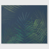 Cadeau Papier Feuille à enveloppement de palme vert foncé (Plat)