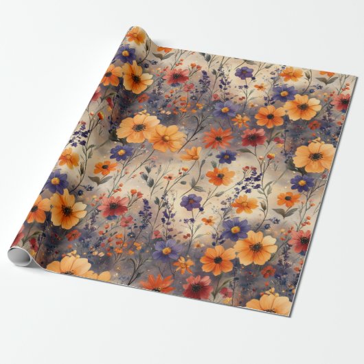 Cadeau Papier Fleur de Papillon Vintage (10) (Déroulé)