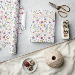 Cadeau Papier Fleur sauvage de charme
