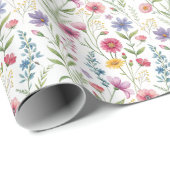 Cadeau Papier Fleur sauvage de charme (Coin rond)