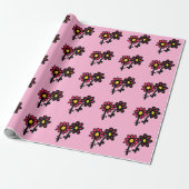 Cadeau Papier Fleurs à emballer (Déroulé)