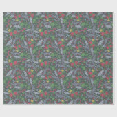 Cadeau Papier fleurs Œillets Papillons (Plat)