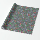 Cadeau Papier fleurs Œillets Papillons (Déroulé)