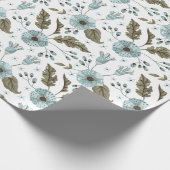 Cadeau Papier floral bleu et vert (Coin)