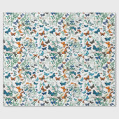 Cadeau Papier floral Papillon d'été (Plat)