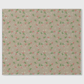 Cadeau Papier floral traditionnel/classique de Noël (Plat)