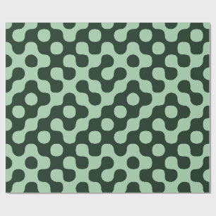 Cadeau Papier forestier vert milieu du siècle moderne poi
