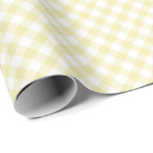 Cadeau Papier Gingham Beurre Rétro Jaune (Coin rond)