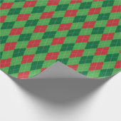 Cadeau Papier grand Jacquard rouge et vert (Coin)