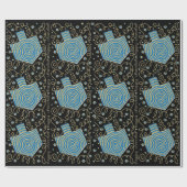 Cadeau Papier Hanoukka "Elegant Dreidels" (Plat)