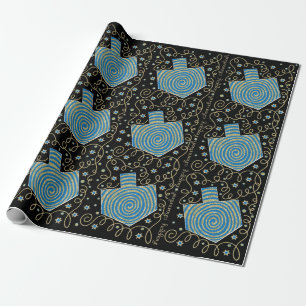 Cadeau Papier Hanoukka "Elegant Dreidels"