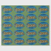 Cadeau Papier Hanoukka "Retro Happy Chanukah" (Plat)