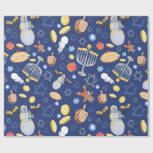 Papier Hanoukka Snowman et Menorah Wrapper