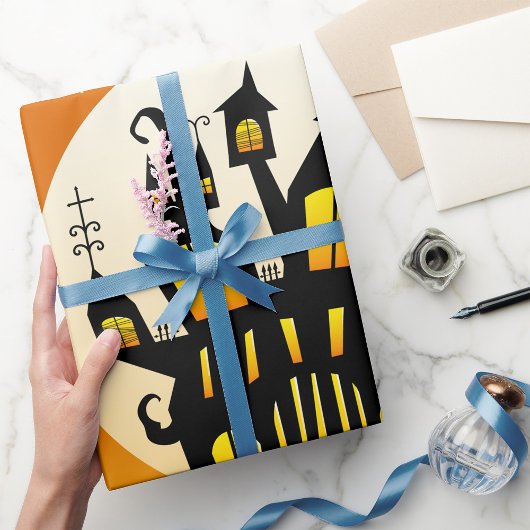 Cadeau Papier Hauné D'Enveloppement Maison Et Lune