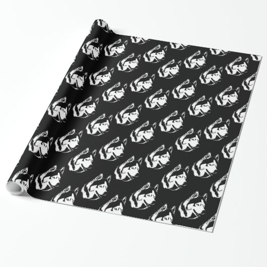 Cadeau Papier Husky Wrapper Papier Husky Sled Chig (Déroulé)