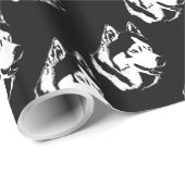 Cadeau Papier Husky Wrapper Papier Husky Sled Chig (Coin rond)