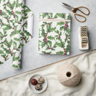 Cadeau Papier ivoire de Noël blanc cassé