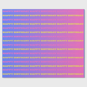 CADEAU PAPIER JOYEUX ANNIVERSAIRE, MIGNON, ROSE, VIOLET, 
