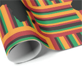 Cadeau Papier Kente Wrapping, Papier Kwanzaa (Coin rond)