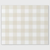 Cadeau Papier kraft beige à carreaux rustique (Plat)