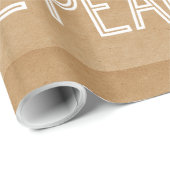 Cadeau Papier Kraft Peace Wrapping, Tan (Coin rond)