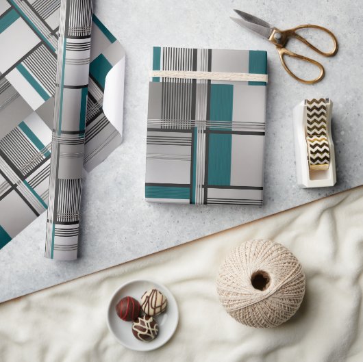 Cadeau Papier Luxueux de Décoration Sarcelle Matrix (Artisanat)