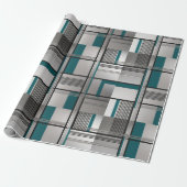 Cadeau Papier Luxueux de Décoration Sarcelle Matrix (Déroulé)