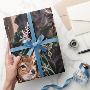 Cadeau Papier Luxueux de Noël de Forêt Verte de Bois de L
