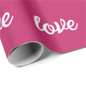 Cadeau Papier Magenta Pink Love Wrapper (Coin rond)