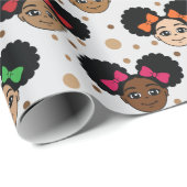 Cadeau Papier Magique Black Girl (Coin rond)