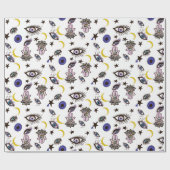 Cadeau papier maléfique enveloppant les yeux, avec lunes, (Plat)