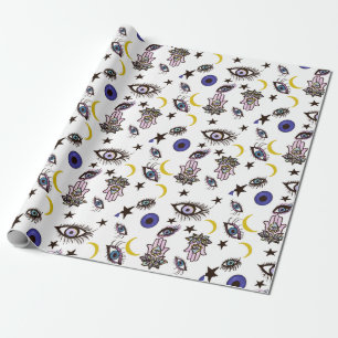 Cadeau papier maléfique enveloppant les yeux, avec lunes