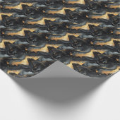 Cadeau Papier Marbré Noir & Or (Coin)