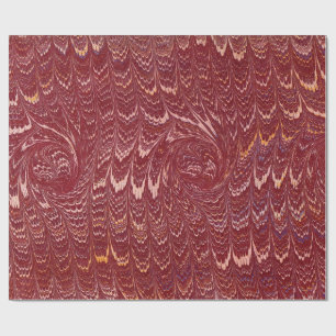 Cadeau papier marbré rouge brique