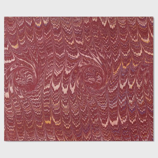 Cadeau papier marbré rouge brique (Plat)