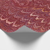 Cadeau papier marbré rouge brique (Coin)